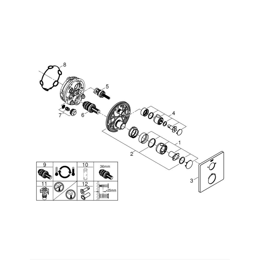 GROHE 24079000 - Termostatická sprchová batéria GROHTHERM lesklý chróm