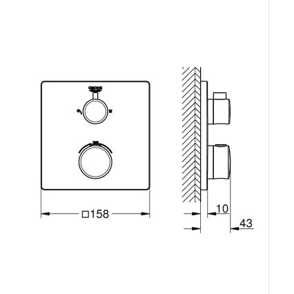 GROHE 24079000 - Termostatická sprchová batéria GROHTHERM lesklý chróm