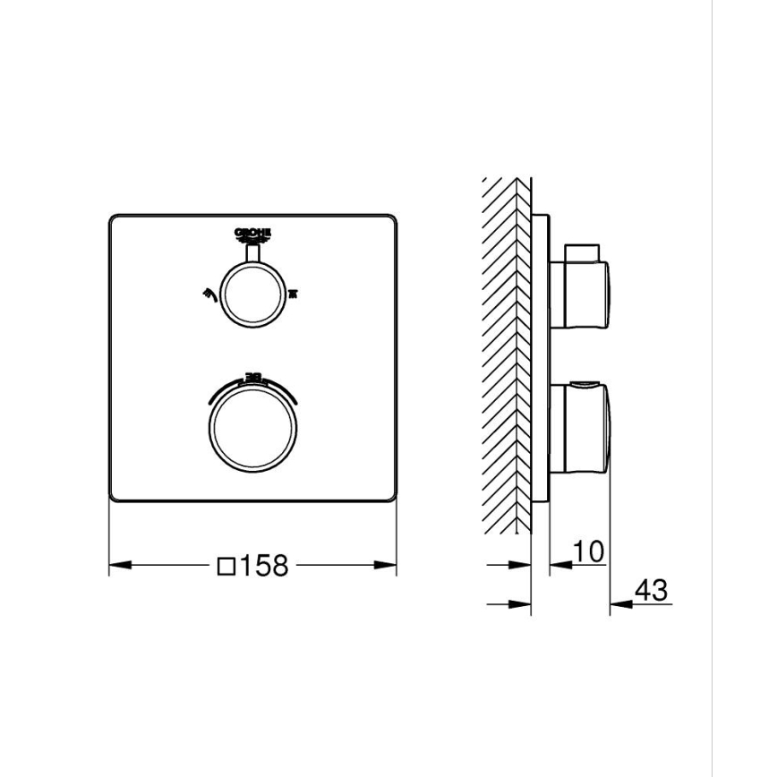 GROHE 24079000 - Termostatická sprchová batéria GROHTHERM lesklý chróm