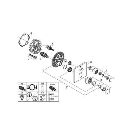 GROHE 24154000 - Termostatická batéria GROHTHERM CUBE lesklý chróm