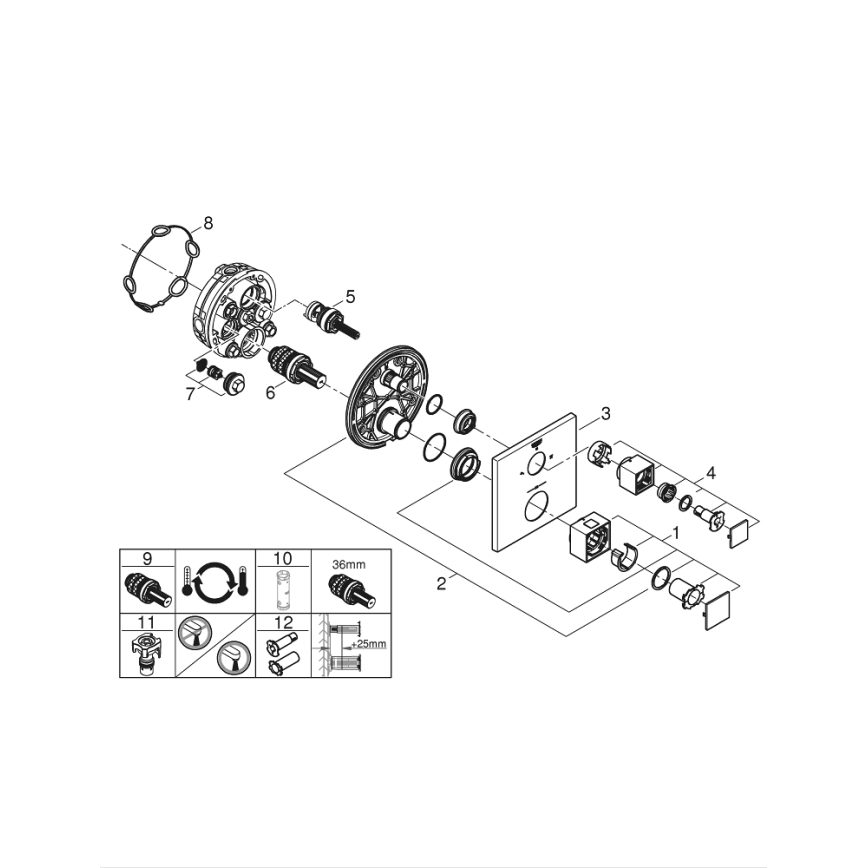GROHE 24154000 - Termostatická batéria GROHTHERM CUBE lesklý chróm