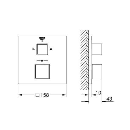 GROHE 24154000 - Termostatická batéria GROHTHERM CUBE lesklý chróm