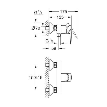 GROHE 24197001 - Sprchová batéria START EDGE DN 15 lesklý chróm