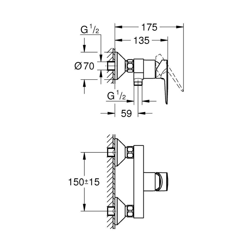 GROHE 24197001 - Sprchová batéria START EDGE DN 15 lesklý chróm