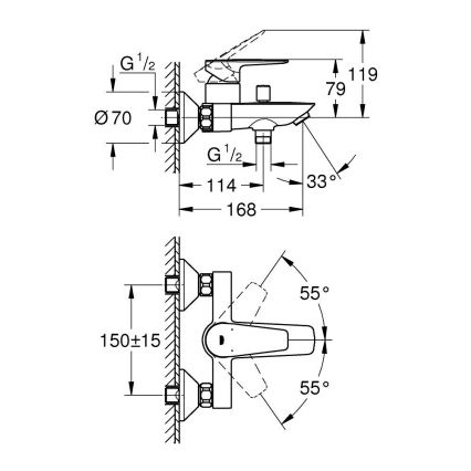 GROHE 24198001 - Vaňová batéria DN 15, lesklý chróm