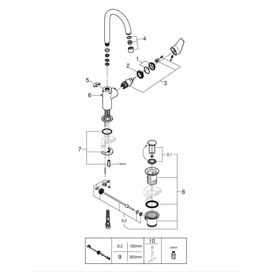 GROHE 24201001 - Umývadlová batéria DN 15, veľkosť L, lesklý chróm