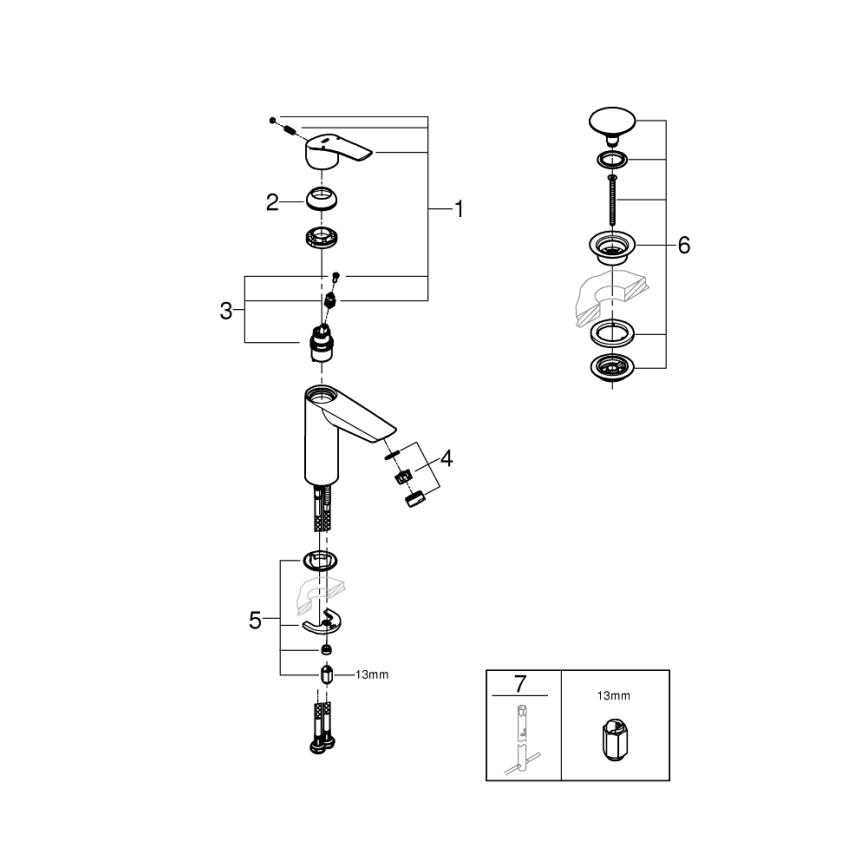 GROHE 24204002 - Umývadlová batéria START veľkosť M lesklý chróm