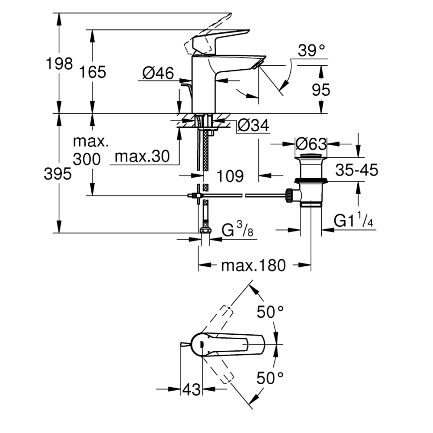 GROHE 24209002 - Umývadlová batéria START DN 15 lesklý chróm