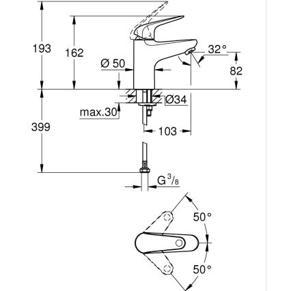 GROHE 24317001 - Umývadlová batéria SWIFT 162 mm lesklý chróm