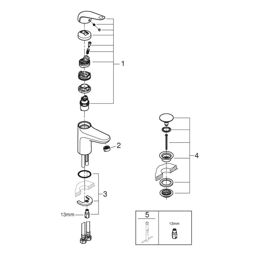 GROHE 24319001 - Umývadlová batéria SWIFT 162 mm lesklý chróm