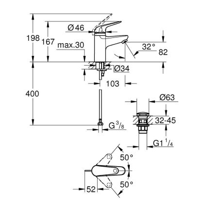 GROHE 24319001 - Umývadlová batéria SWIFT 162 mm lesklý chróm
