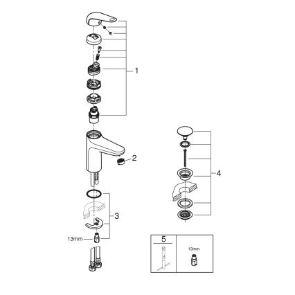 GROHE 24327001 - Umývadlová batéria SWIFT, veľkosť M, lesklý chróm