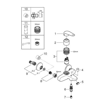 GROHE 24335001 - Vaňová batéria DN 15 lesklý chróm