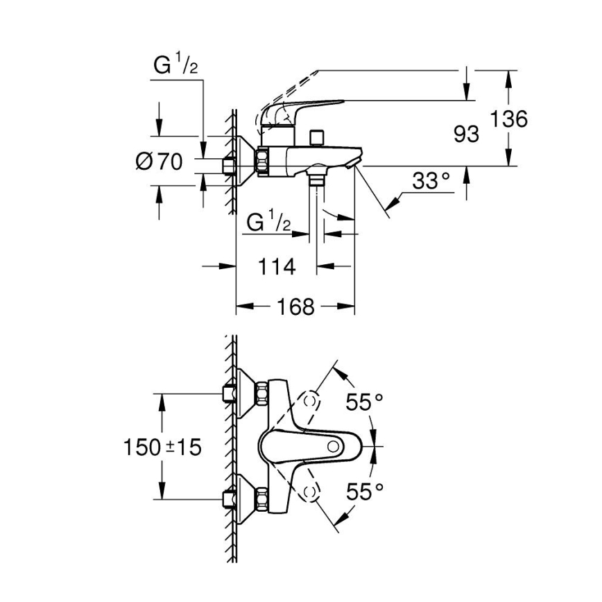 GROHE 24335001 - Vaňová batéria DN 15 lesklý chróm