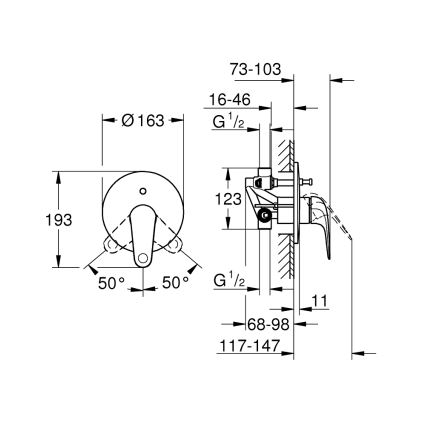 GROHE 24336001 - Vaňová batéria SWIFT DN 15 lesklý chróm