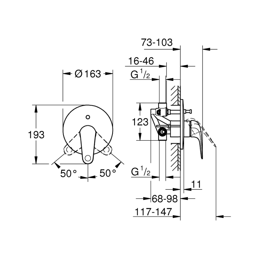 GROHE 24336001 - Vaňová batéria SWIFT DN 15 lesklý chróm