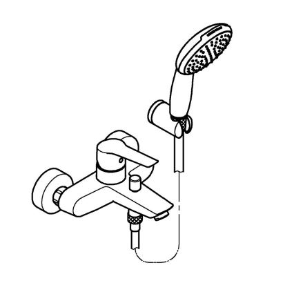GROHE 25283002 - Kopalniška armatura za kad z dodatki, DN 15, v sijajnem kromu