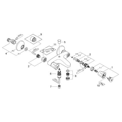 GROHE 25450001 - Vaňová batéria COSTA L DN 15 lesklý chróm