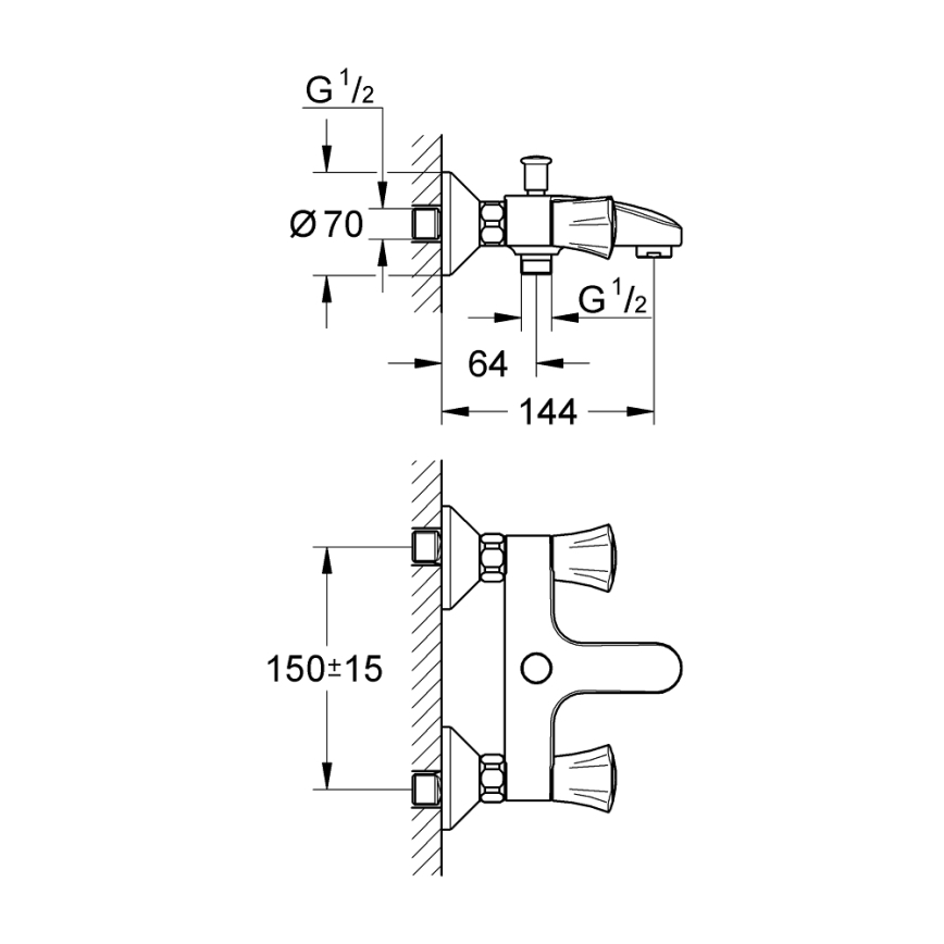 GROHE 25450001 - Vaňová batéria COSTA L DN 15 lesklý chróm