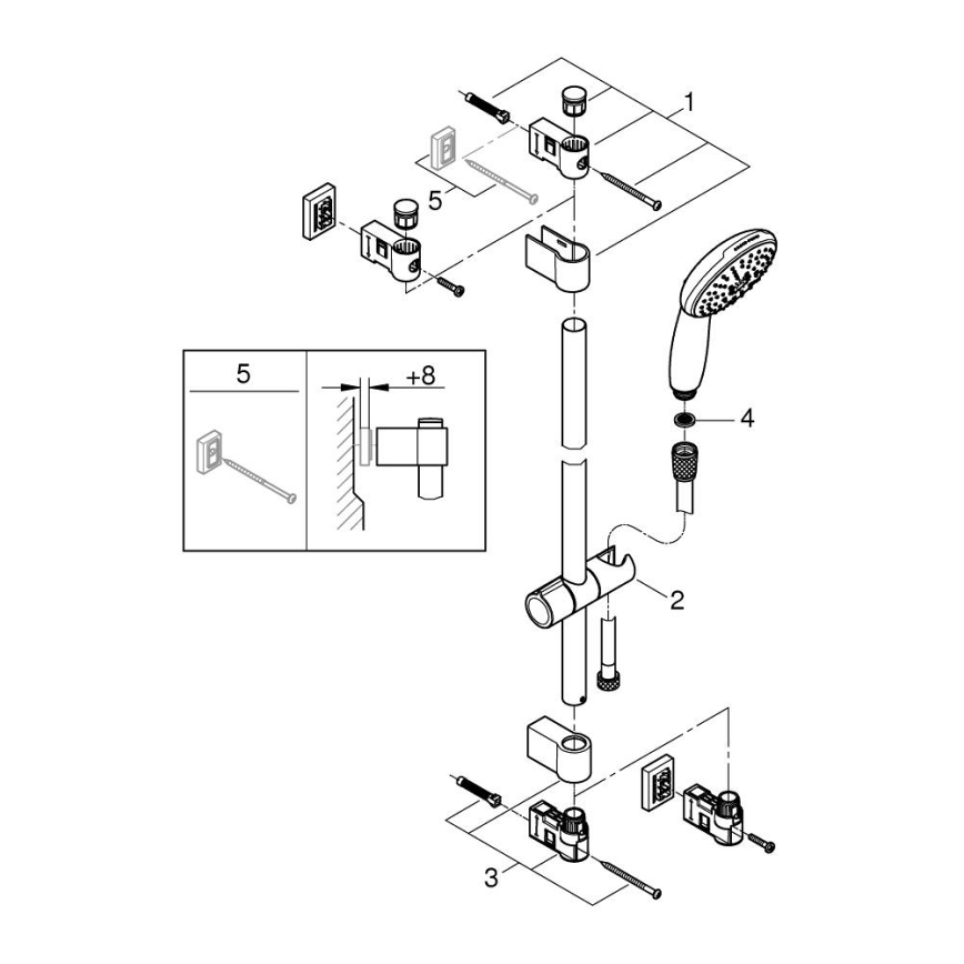 GROHE 26032001 - Sprchová súprava VITALIO START 110 600 mm lesklý chróm