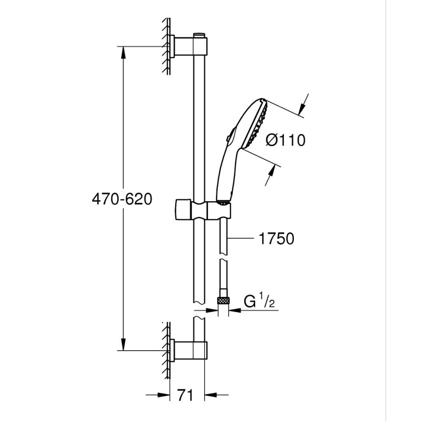 GROHE 26032001 - Sprchová súprava VITALIO START 110 600 mm lesklý chróm