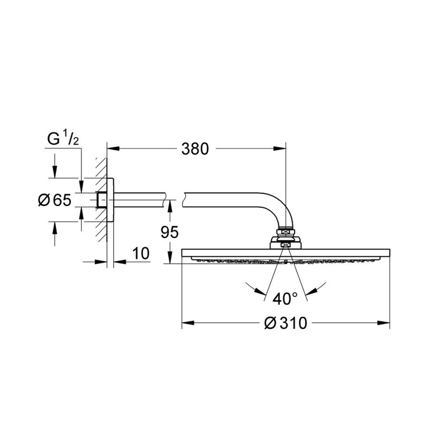 GROHE 26066GN0 - Sprchová hlavica RAINSHOWER COSMOPOLITAN 310 380 mm zlatá