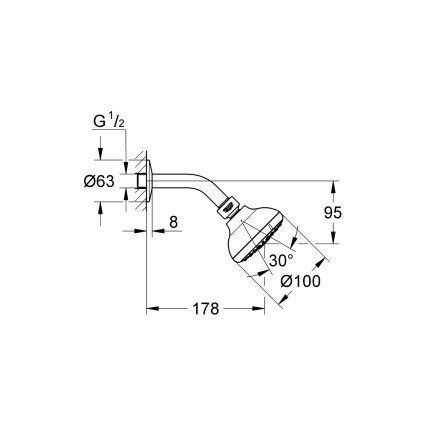 GROHE 26088001 - Sprchová hlavica TEMPESTA 100, 100 mm, lesklý chróm