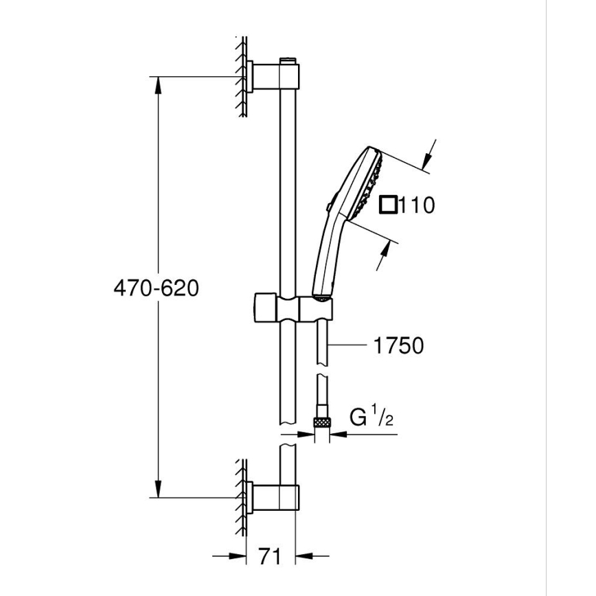 GROHE 26096001 - Sprchová súprava VITALIO COMFORT 110 600 mm lesklý chróm