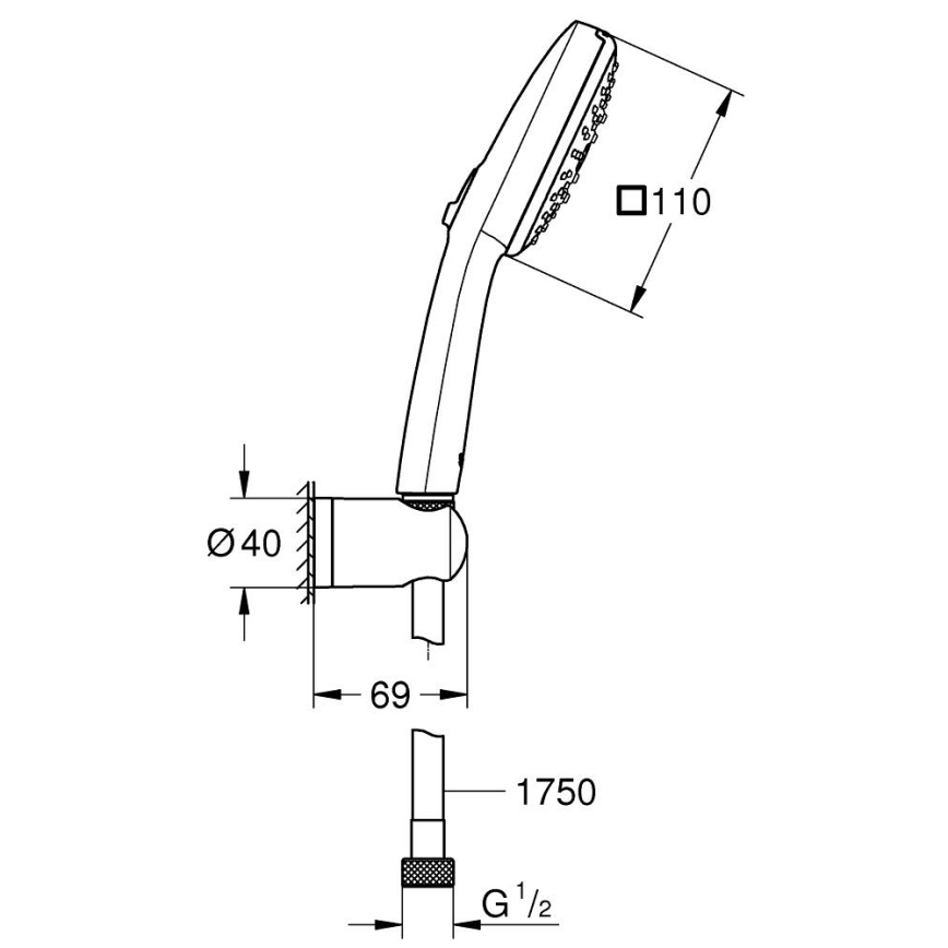 GROHE 26176001 - Sprchová súprava VITALIO COMFORT 110 110 mm lesklý chróm