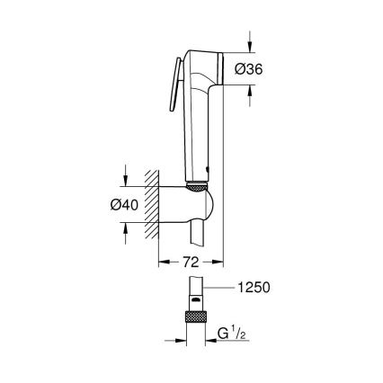 GROHE 26356IL0 - Ručná bidetová sprcha TEMPESTA-F 30 1250 mm biela