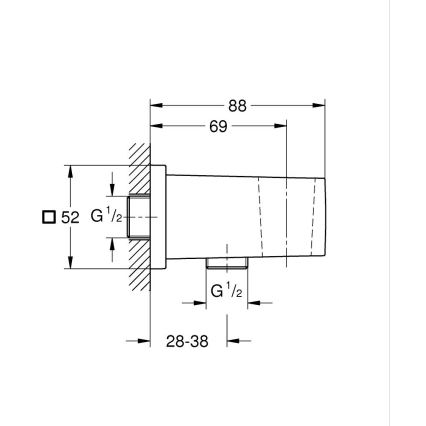 GROHE 26370000 - Stenné koleno EUPHORIA CUBE DN 15 lesklý chróm