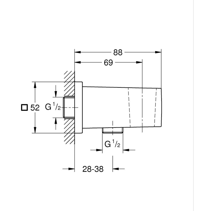 GROHE 26370000 - Stenné koleno EUPHORIA CUBE DN 15 lesklý chróm
