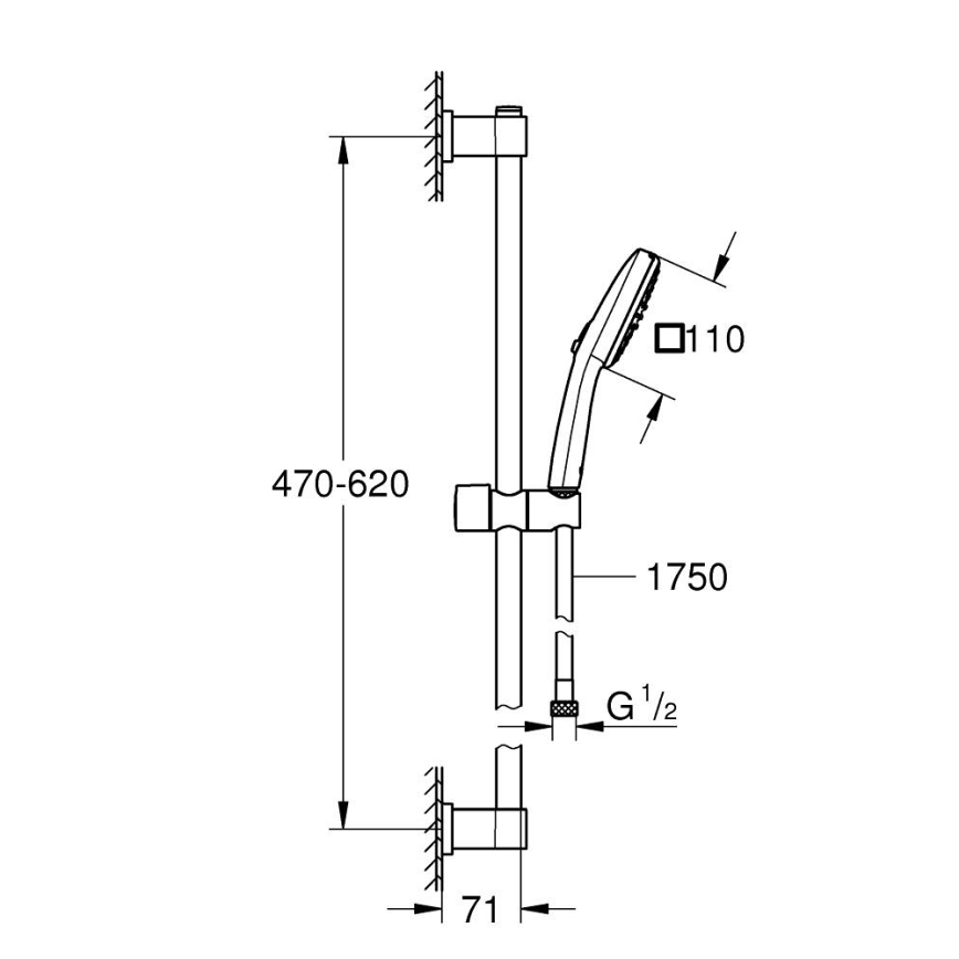 GROHE 26398001 - Sprchová súprava VITALIO COMFORT 110 600 mm lesklý chróm