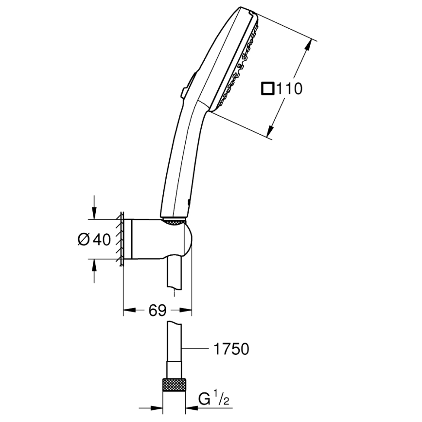 GROHE 26399001 - Pršni set VITALIO COMFORT 110 sijajni krom
