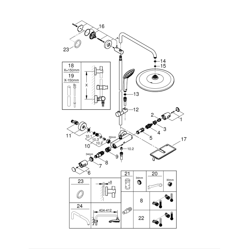 GROHE 26401001 - Sprchový systém VITALIO JOY SYSTEM 310, lesklý chróm