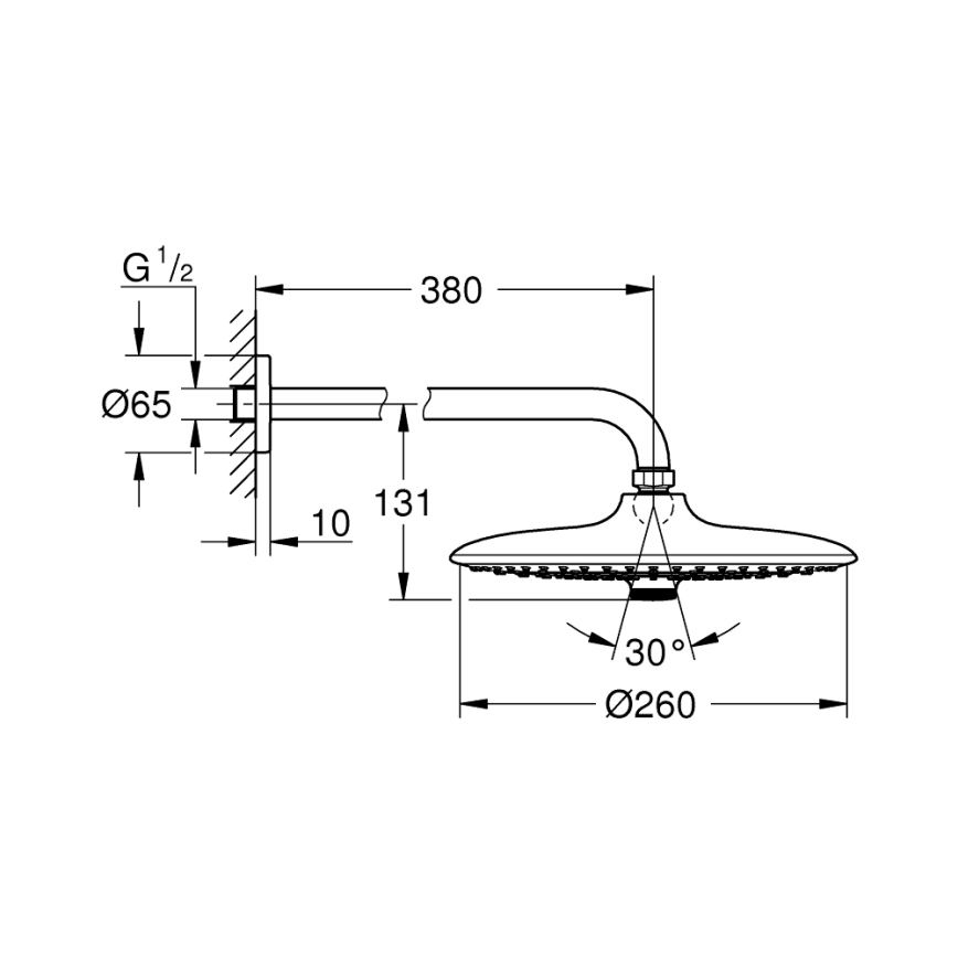 GROHE 26459000 - Sprchová hlavica EUPHORIA 260 380 mm lesklý chróm