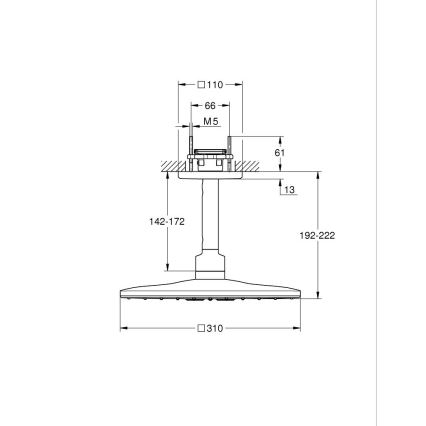 GROHE 26481000 - Sada hlavovej sprchy RAINSHOWER SMARTACTIVE 310 CUBE 310 mm chróm