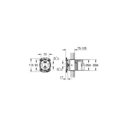 GROHE 26483000 - Univerzálne podomietkové teleso RAINSHOWER DN 15 lesklý chróm
