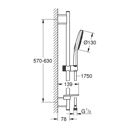 GROHE 26546000 - Sprchová súprava RAINSHOWER SMARTACTIVE 600 mm lesklý chróm