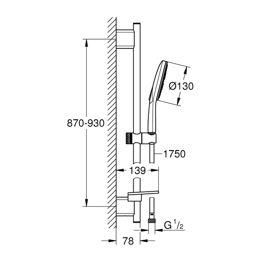 GROHE 26579LS0 - Sprchový set RAINSHOWER SMARTACTIVE 130 900 mm biela