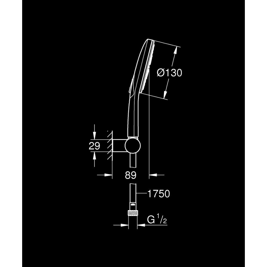 GROHE 26580000 - Sada ručnej sprchy RAINSHOWER SMARTACTIVE 130 1500 mm chróm