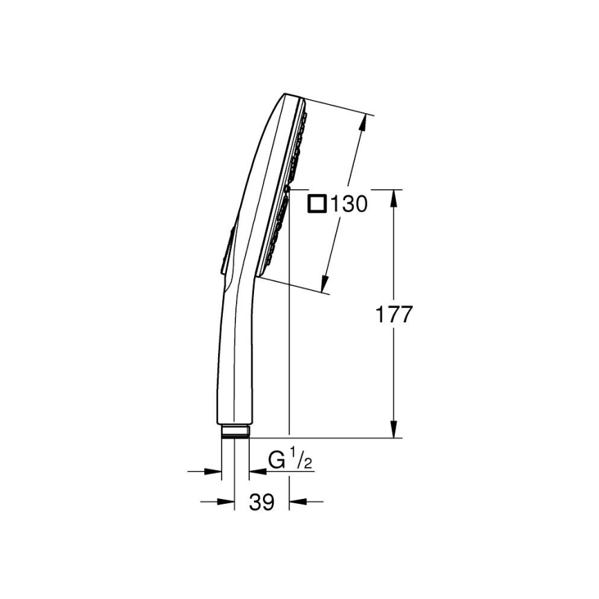 GROHE 26582000 - Ručná sprcha RAINSHOWER SMARTACTIVE 130 CUBE lesklý chróm