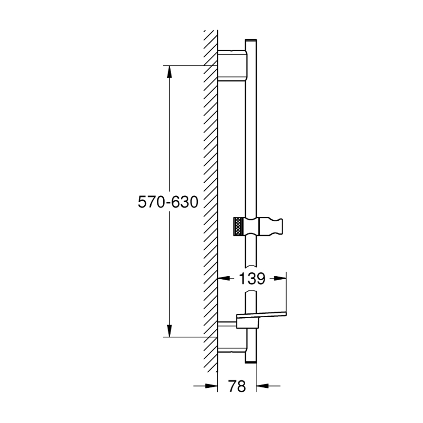 GROHE 26599000 - Sprchová tyč VITALIO SMARTACTIVE 600 mm lesklý chróm