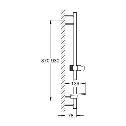 GROHE 26603DC0 - Sprchová tyč RAINSHOWER SMARTACTIVE 900 mm z nehrdzavejúcej ocele