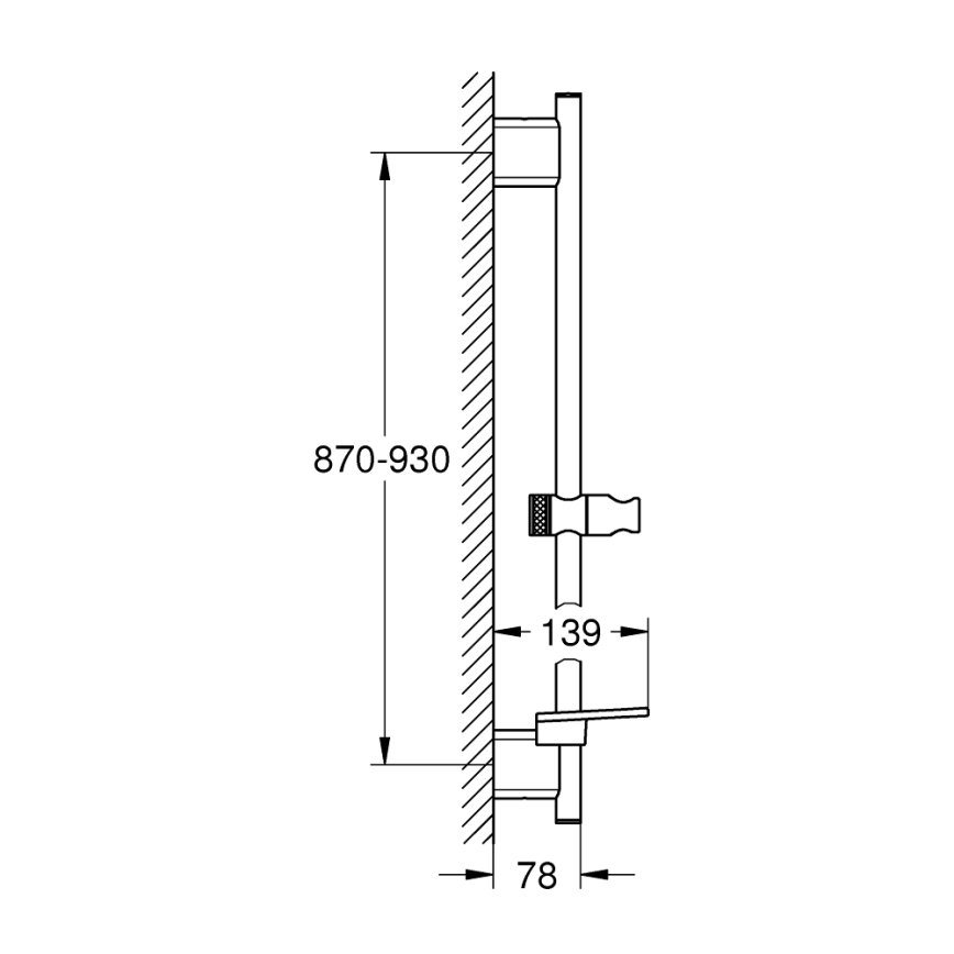 GROHE 26603DC0 - Sprchová tyč RAINSHOWER SMARTACTIVE 900 mm z nehrdzavejúcej ocele