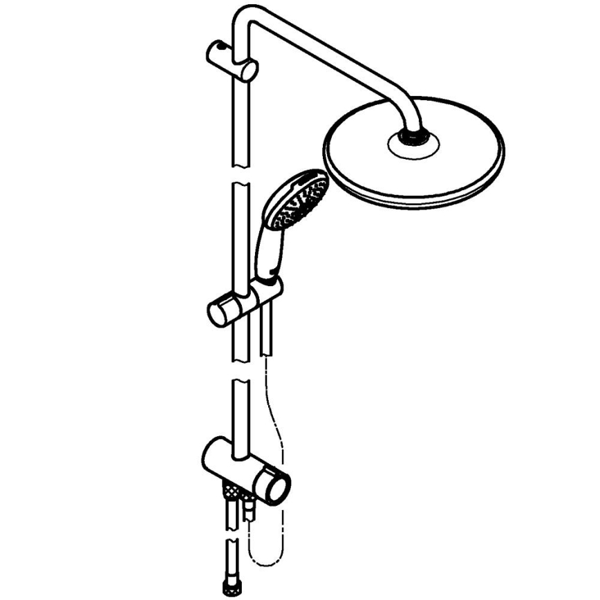 GROHE 266802431 - Sprchový systém VITALIO START SYSTEM 250 390 mm čierny