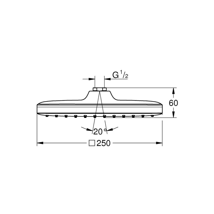 GROHE 26695000 - Sprchová hlavica VITALIO COMFORT 250 × 250 mm lesklý chróm