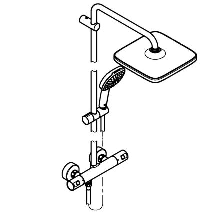 GROHE 266962431 - Sprchový systém VITALIO COMFORT 250 250 × 250 mm čierna