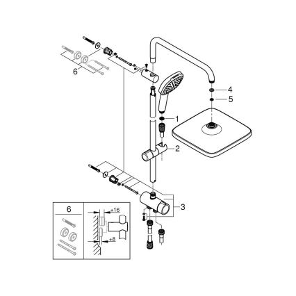 GROHE 266982431 - Sprchový systém VITALIO COMFORT 250 390 mm čierna