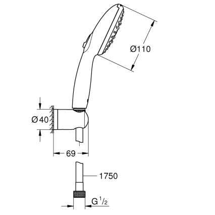 GROHE 26769001 - Sprchový set VITALIO START 110 1750 mm lesklý chróm